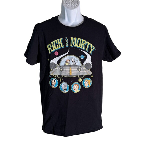 RICK and MORTY Short Sleeve Crew Neck T-Shirt Black Medium (SEE MEASUREMENTS) - Picture 1 of 5